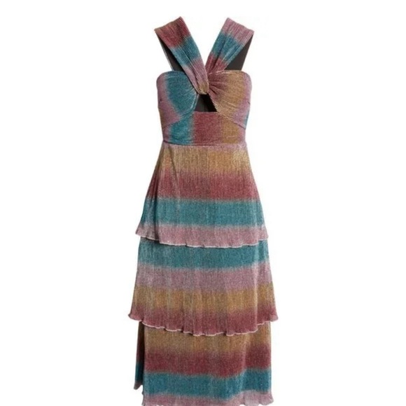 Saylor Metallic Halter Dress - Picture 3 of 5